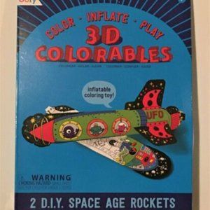 OOLY 3D Colorables Inflatable Space Age Rockets ~ NEW!